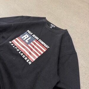 polo jeans company‎ ralph lauren american flag sweatshirt small fits medium
